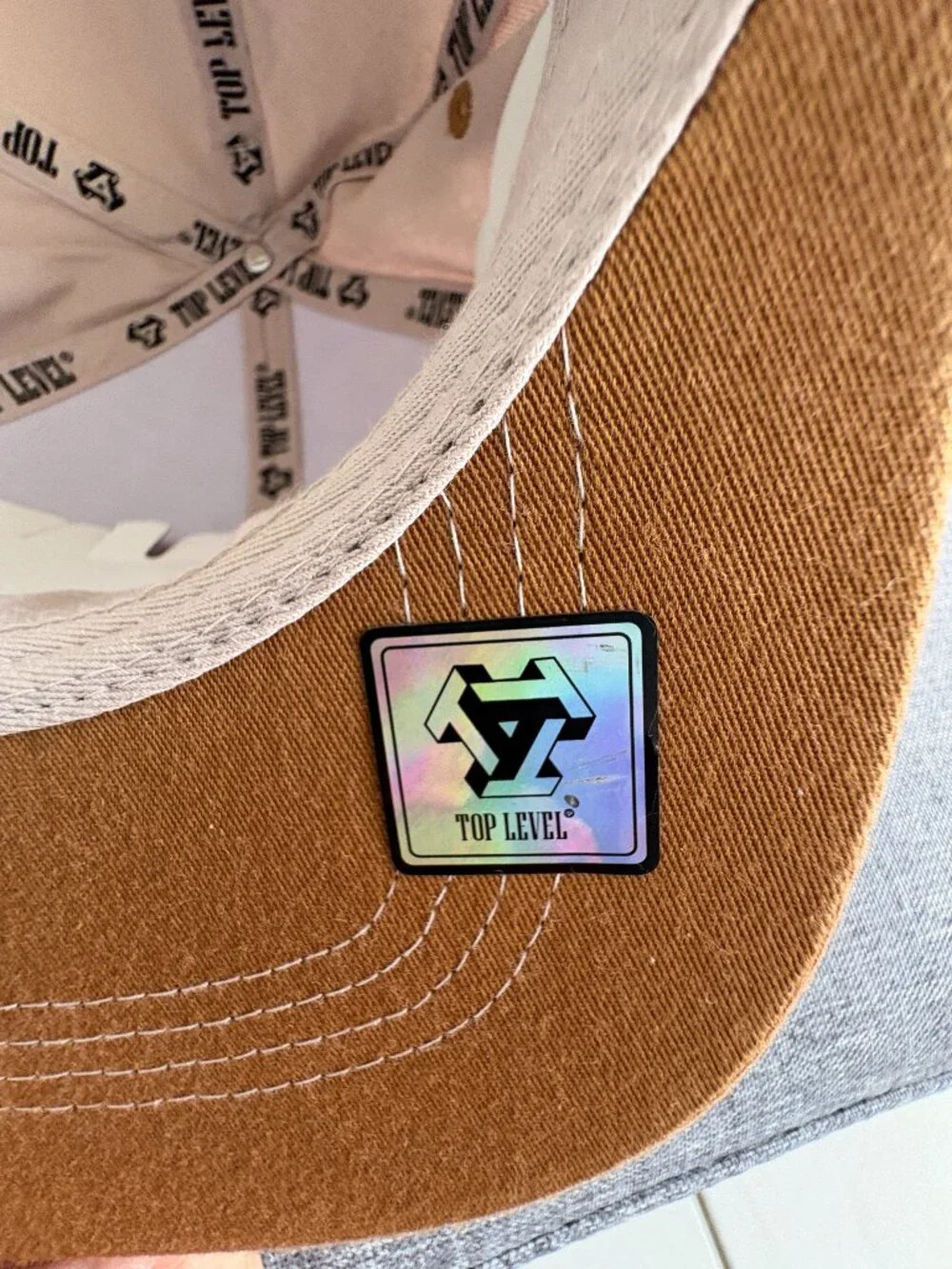 NWT Top Level Beige Brown Skeleton Jester Studded Snapback Hat Streetwear OS